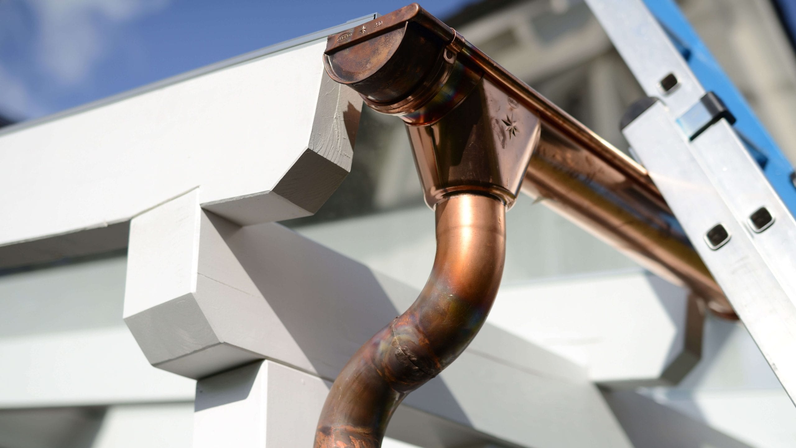 High-end copper gutters with a seamless design for residential properties in Roanoke